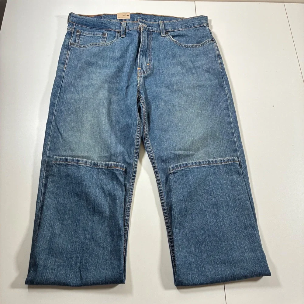NEW Levis 502 Taper Fit Jeans 34x34 Blue Flex Stretch Denim USA Cowboy